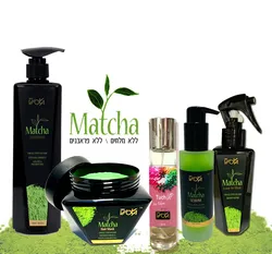 ערכת מאצ'ה - כוללת שמפו 750 מ"ל, מסיכה 500 מ"ל, סרום 100 מ"ל , מסיכה ללא שטיפה 250 מ"ל ובושם